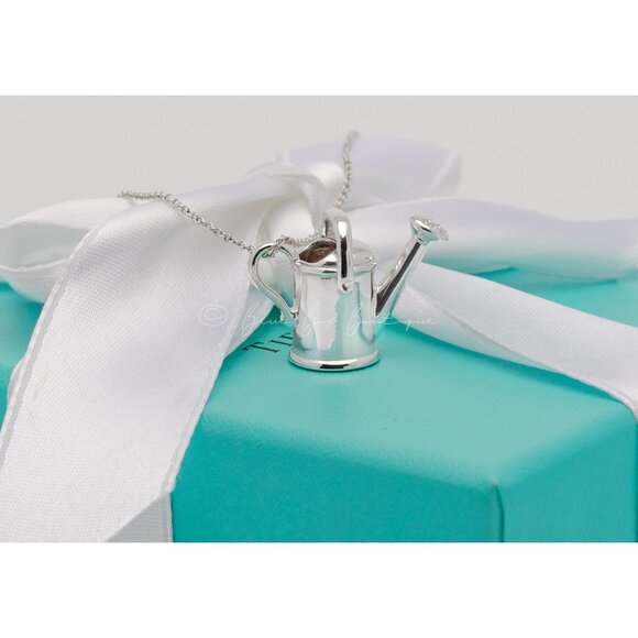 Rare Tiffany & Co. Watering Can Gardening Necklace Vintage 24" Chain - Picture 4 of 10